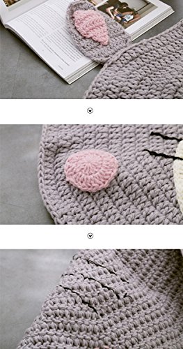VClife® Teppich Kinderzimmer Schlafzimmer Wohnzimmer Boden Babyzimmer Dekoration Kinderteppich Spielteppich Manuell Polyester Gestrickt Weich Geschenk etwa 80 x 80cm Bär - 4