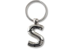 if Metal Letter Keyring Personalised Alphabet Letters -Silver - S Llavero 7 Centimeters Plateado (Silver)