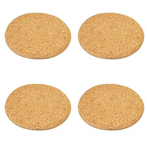 4 massive Kork Glasuntersetzer Korkuntersetzer 10 cm / 1 cm dick - 2