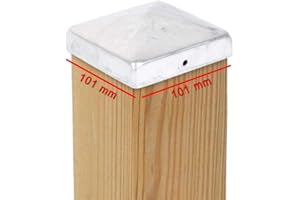 VIVAGARDEA 4 x Pyramid Post Caps 101 x 101 mm Steel Fire-Dipped Galvanised