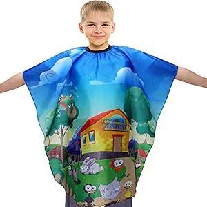 Aethland Kids Haircut Cape, Hair Cutting Cape for Kids & Adults - Professional Waterproof Barber Cape Salon Cape Cloak for Hair Stylist (House Pattern)