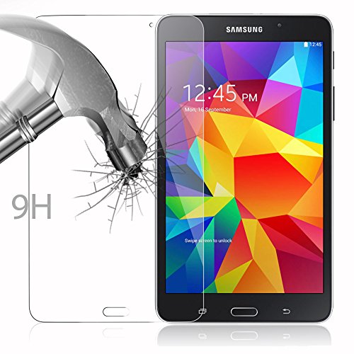 Cadorabo – Gehärtetem (Tempered) Glas Panzerglas Schutzfolie Displayschutzfolie für Samsung Galaxy Tab 4 (7 Zoll) Display Schutzglas 0,3mm abgerundete Kanten – HOCH-TRANSPARENT - 3