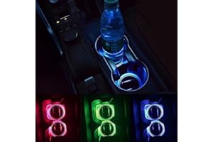 HINTER Lot de 2 Supports de gobelet LED pour décoration intérieure de Voiture Solaire Bleu - Red