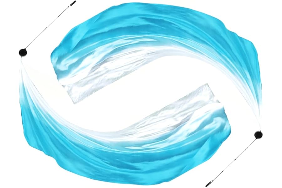 Anlising 2PCS Dance Silk Veil Poi, Silk Belly Dance Ball, Belly Dance Props, Suitable for All Ages, Includes 2 x Silk Scarf, Throwing Balls