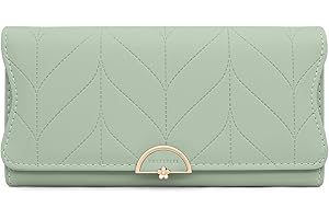 GOUNNU Geldbörse Damen im Langformat, Portemonnaie Gross für Frauen PU Leder mit 9 Kartenfächern Lang Portmonee Damen Geldbeutel groß mit Reißverschluss Münzfach und Vielen Fächern (A-grün)