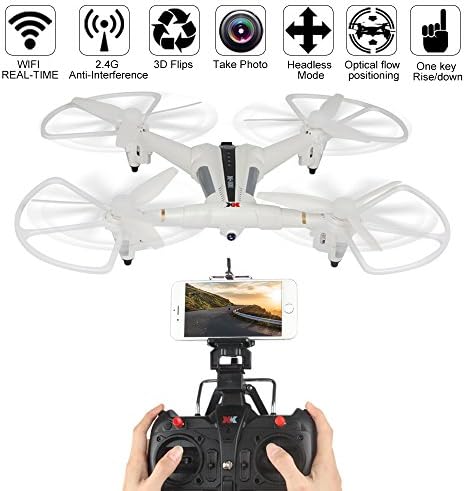 Dazhong XK X300-W drone Quadcopter, 2.4G 5CH 6-Axis Gyro Brushed RC Drone With 720P Wide Angle Camera Wifi FPV RC Quadcopter Optical Flow Positioning
