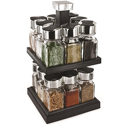 Générique Rotating Spice Rack - 16 Glass Pots