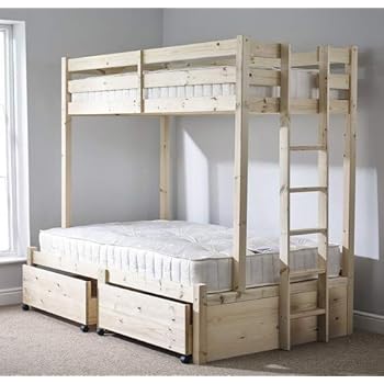 Strictly Beds And Bunks Limited Pine Triple Sleeper Bunk Bed With