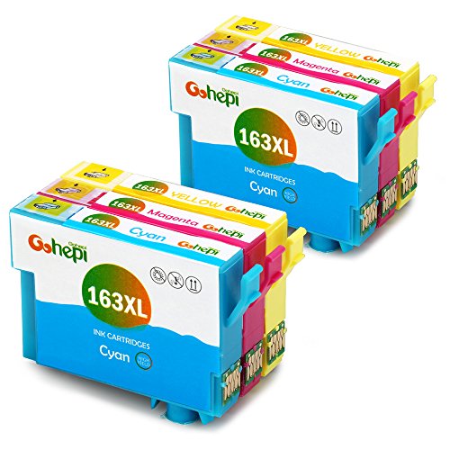 Gohepi 163XL (2 Ciano,2 Magenta,2 Giallo) Cartucce Compatibili Epson 16 16XL per Epson WorkForce WF-2630 WF-2510 WF-2760 WF-2660 WF-2530 WF-2750 WF-2650 WF-2520 WF-2540 WF-2010,Confezione da 6