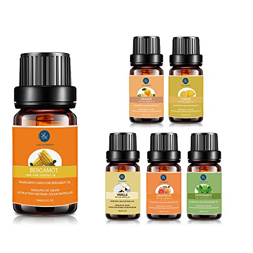 6 PCS Öl Set, lagunamoon Premium Therapeutische ätherisches Öl Geschenkset Aromatherapie Öl belebend Kit-Mischgewebe