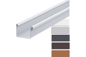 INEFA canalón caja de plástico 200 cm 68mm Blanco Accesorios para canalones, canalones de lluvia PVC, fácil instalación, Made in Germany