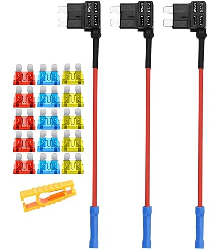 QitinDasen 5-delige Zekeringtap – Laag Profiel, 12/24V, Met Kabel En 6 Gratis Micro Zekeringen