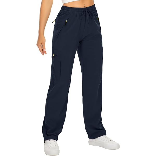 Pantaloni Impermeabili Convertibili Da Donna – UPF 50+ E Asciugatura Rapida – Multi-tasche Con Cerniere – Vita Elastica Regolabile – Per Trekking, Viaggi E Outdoor