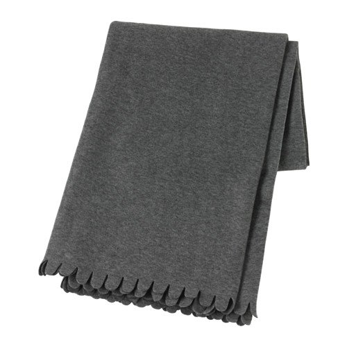 POLARVIDE Throw, Grey, Size 130x170 cm, The fleece throw feels soft against your skin and can be mac