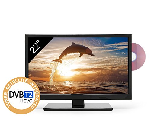 TV Full HD 22" para Autocaravana - DVD/USB/Ci+/Hdmi - 12/24/220V - Vesa - Slim Design