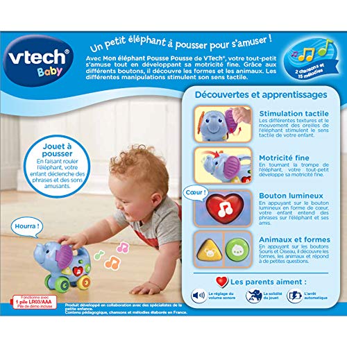VTech- Elephant Pousse Baby Jouet Premier Age, 80-513605, Multicolore – Image 5