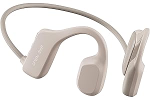Hiteblaz Bone Conduction Headphones, Wireless Bluetooth Sports Earphones, Open Ear Headphones with Mic, 7H Playtime, IP55 Waterproof Sports headset for Running Gym Cycling Walking Beige