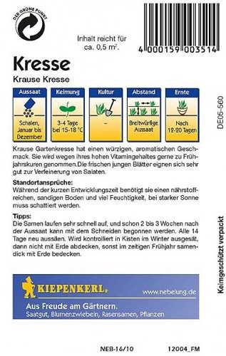 Sämereien Kresse Krause PG B - 2