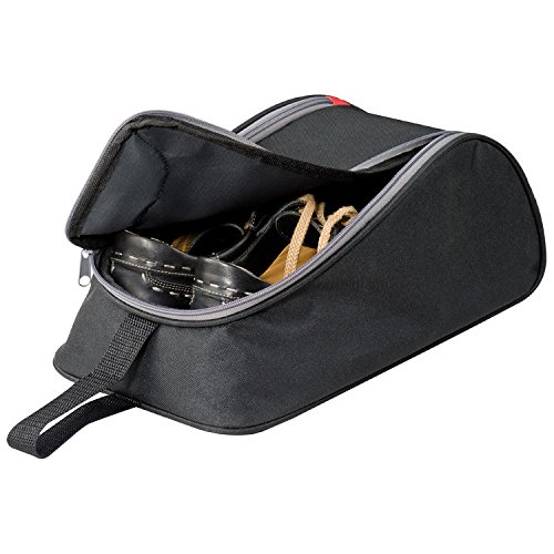 Lasermax Schuhtasche aus 600D Polyester mit Metalleinsatz für Belüftung , Farbe: schwarz