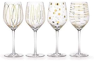MIKASA Verre à vin en Cristal, doré, 4 Unité (Lot de 1)