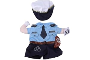 PSSOPP Animale Domestico Costume da Polizia Costume Cane Gatto Animale Domestico Halloween Natale Cosplay Prop Vestire Abito da Festa Racer Costume Modello Animale Domestico Entrambi i Piedi (S)