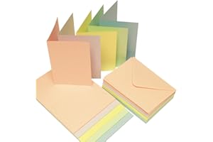 CRAFT UK LIMITED Craft UK 2307 5X7 Assorted Pastel Card and Envelope Pack of 40