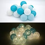 TIMERFUNKTION: Die batteriebetriebenen Textilkugeln Baumwollkugeln verfügen über einen 4 Stunden Timer. Nach einer Leuchtzeit von 4 Stunden geht das Dekolicht aus, 20 Stunden später wieder an.