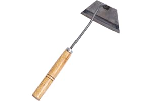 Michear Weeding Puller Garden Hoe Hand Tool,Stainless Steel Hand Hoe with Wood Handle Multipurpose Transplanting,Loose Soil Tool,Pulling Tool,Planting Vegetables Farm Tool (Trapezium hoe #A)