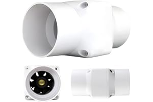 YHYYU Rohrventilator 2'' Kanalventilator Klein Abluftventilator Badlüfter Mischdurchfluss Rohrlüfter für Büro, Bad, WC, Küche, Gewächshaus, Ø50mm, 36m³/h