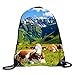 Produktbild gthytjhv Kordelzug Bag Sack Pack Cow's Simple Life Cinch Tote Adults Storage Bag for Gym Traveling Cow's Simple life19 Lightweight Unique 16.9x14.2