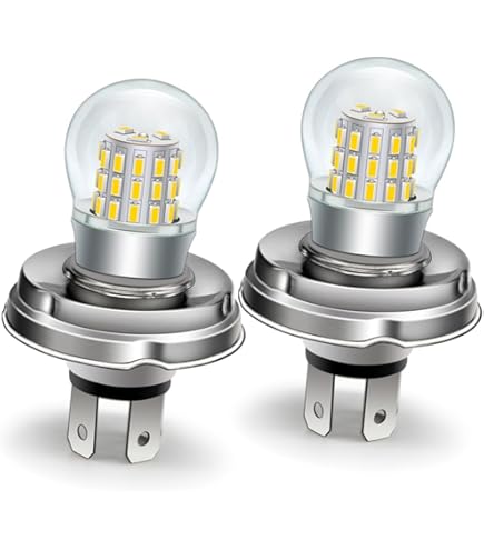 Ruiandsion P45T LED Motorfiets Koplamp Lamp Geel 10-30V Super Helder Hoog en Laag Hi/Lo Straal LED Lamp met Projector Vervanging voor Motorfiets Koplamp, Verpakking van 2