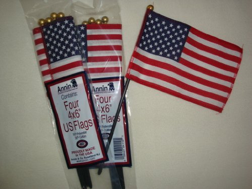 Preisvergleich Produktbild USA 4 Stk Tischfahnen 25 cm