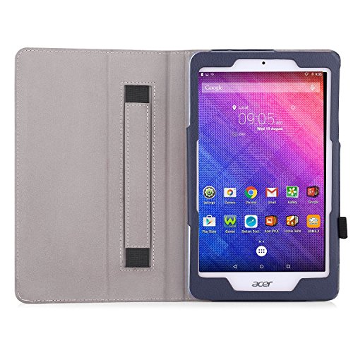 MoKo Acer Iconia One 8 B1-820 / B1-830 Hülle – PU Leder Ständer Tasche Schutzhülle Lederhülle Schale Smart Case Cover mit Standfunktion für Acer Iconia One 8 B1-820 8.0 Zoll Tablet-PC, Marineblau - 3
