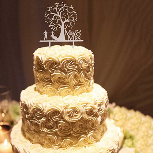 Hochzeit Holz Kuchendeckel Braut Baum Paar Und Bräutigam Mr & Mrs Hochzeit Favorisiert - 6