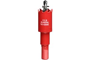 IHOMEPARK Hole Saw 20 mm, Bi-Metal Cutting Depth HSS M 42 Hole Cutter for Cutting Wood, Plastic, Drywall, Plasterboard and Soft Metal Sheet