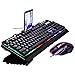 Produktbild Gaming Keyboard Tastatur G700 LED Regenbogen Farbe Hintergrundbeleuchtung Gaming Spiel USB Wired Keyboard Maus Set Game Keyboard (Schwarz)