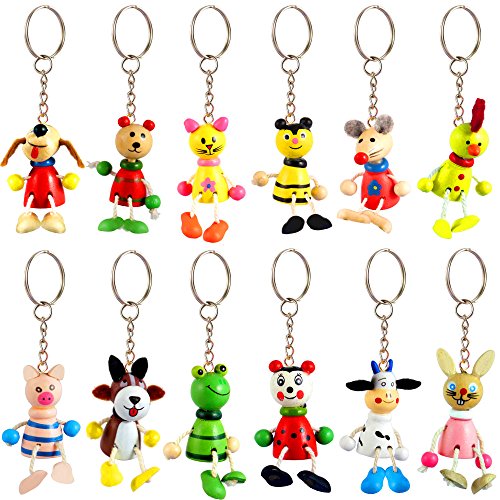 German Trendseller® - 12 x Schlüsselanhänger Tierkinder ┃ Mitgebsel ┃ Diese Süßen Schlüssel Tiere wollen Dich auf deiner Reise begleiten ✔