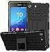Produktbild Nnopbeclik Sony Xperia M5 Hülle, Dual Layer Rugged Armor stoßfest Handy Schutzhülle Silikon Tasche für Sony Xperia M5 - Schwarz + 1x Display Schutzfolie Folie
