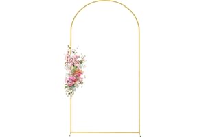 Walopola Wedding Arch Backdrop Stand | Gold Balloon Arch Backdrop Frame - Portable Arched Door Frame, Decorative Door Frame Backdrop Stand For Flowers, Balloons And Lights