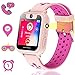 Produktbild Kinder Smart Watch Phone Touchscreen Smartwatch für Kinder SOS Tracker Anruf Kamera Taschenlampen Anti-Lost für Jungen und Mädchen (S6-Rosa)