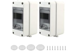FENGQ Centralino da Parete, 2 Pezzi Quadro Elettrico da Esterna IP65, Cassetta Quadro Elettrico per Esterno, Scatola di Distribuzione da Parete per Distribuzione di Energia Interna ed Esterna