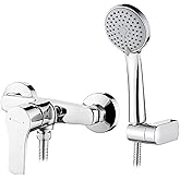 Ibergrif, M12057 Star, Full, Tap, Single-lever Shower Mixer with Shower, Stand, Hose, Chrome, Silver