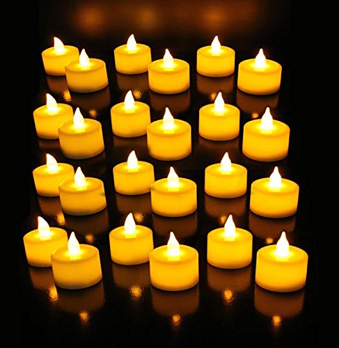 EIN SOF LED Tealight Candles - Pack of 24, Safe, Eco-Friendly, and Long-Lasting Flameless & Smokeless Candles for Romantic Ambiance and Versatile Decorating - Warm White, 3cmx3cm