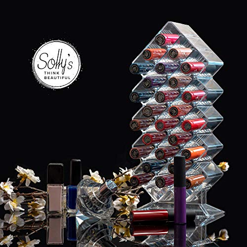 Sollys-SARAH-Rangement--Rouge--Lvres--Tour-de-Rangement-Rouge--Lvres--Rangement-Maquillage-Acrylique