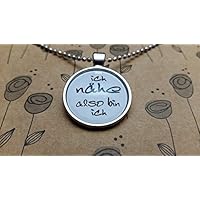 Spruchkette by Perletta 80 cm Kugelkette mit 2,5 cm Anhänger silber Schneidern Nähen Nähmaschine Ich nähe also bin ich