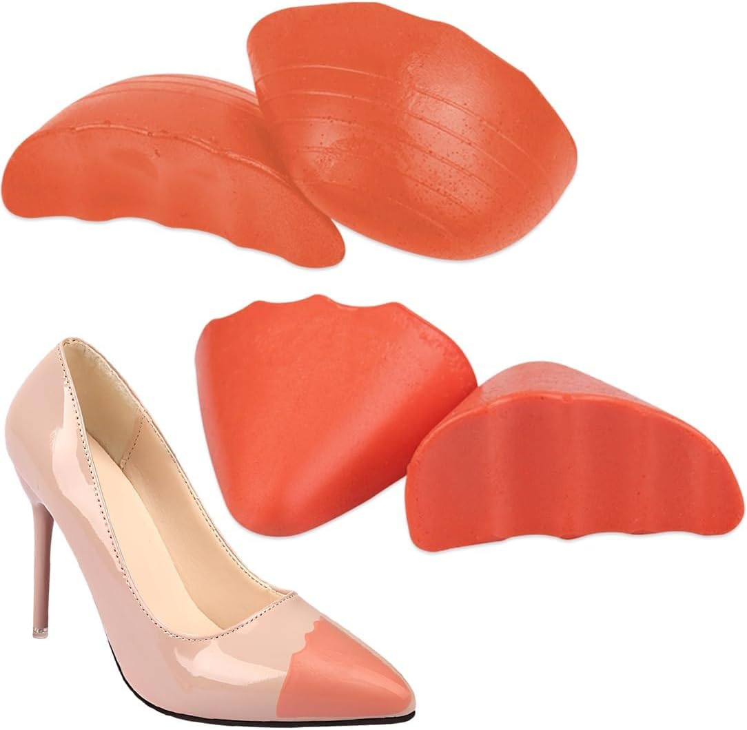 YIPFEN 2 Pares de Rellenos para Puntera de Zapato en PU, Reductores de Talla para Zapatos Grandes, Almohadillas para Talón Cómodas para Tacones, Zapatillas, Botas