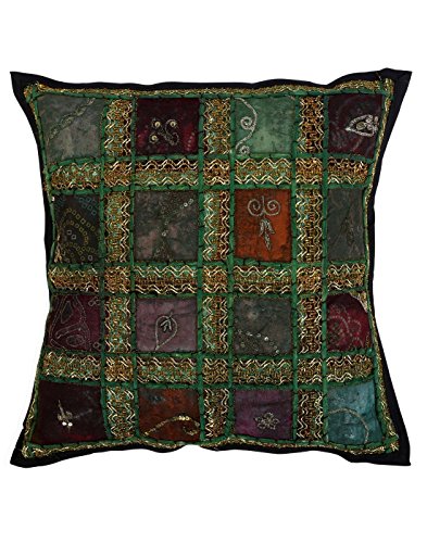 Sofa Patchwork Baumwolle Pillow cover Dekorativ Bunt Couch pailletten pillow case Vintage 40×40 Kissenbezüge Set 5 Elegant Kissenhülle By Rajrang - 5