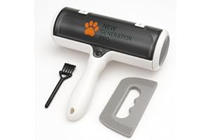 GENERICO New Generation Pro – Spazzola Leva Peli Animali Bianca per Cani e Gatti Autopulente Riutilizzabile con Raschietto e Spazzolino, Ideale per Divani, Vestiti e Casa