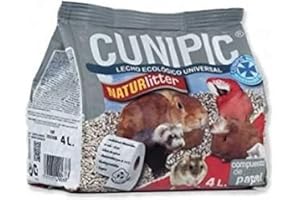 CUNIPIC NATURLITTER LECHO Papel Reciclado JAULAS 4L (NDR), Negro, Mediano