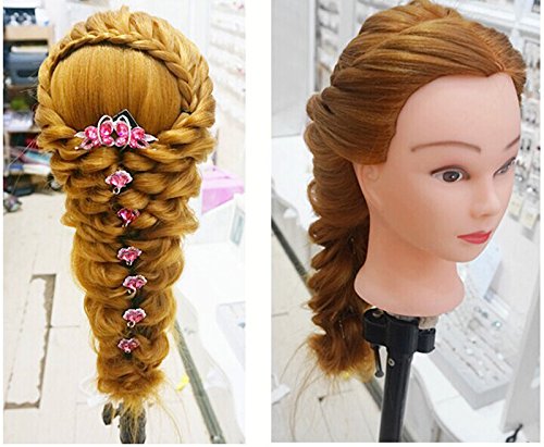 Neverland Professional 24" 50% Real Human Hair Training Head With Free Clamp For College and Professional Use Brown #27